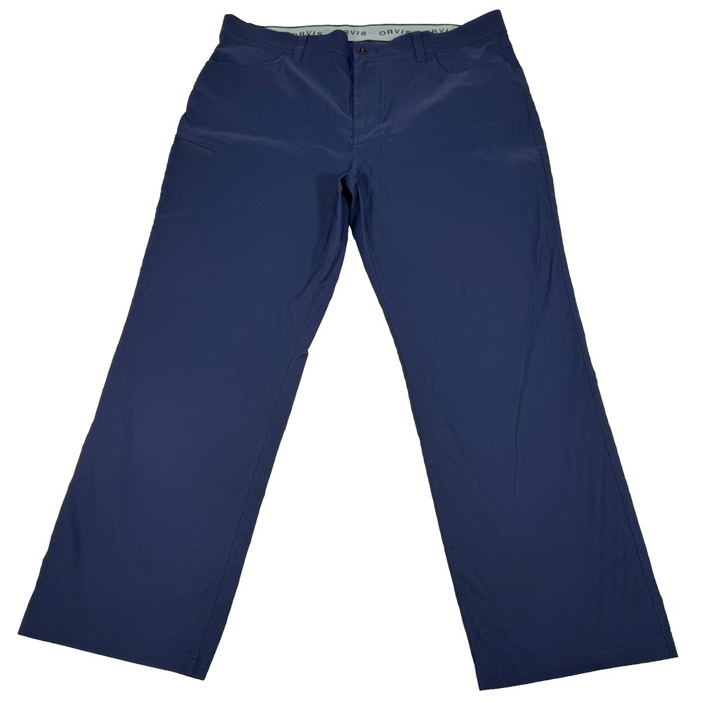 Orvis Performance Hiking Pants Mens‎ 40x30 Navy Blue Stretch Water Repellent